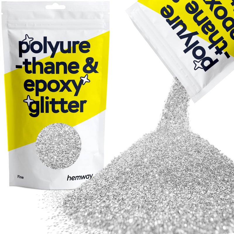 Hemway Glitter for Resin 500g Silver Metallic Crystals for Epoxy Craft Flakes Tumblers Wax Melt - Image 1